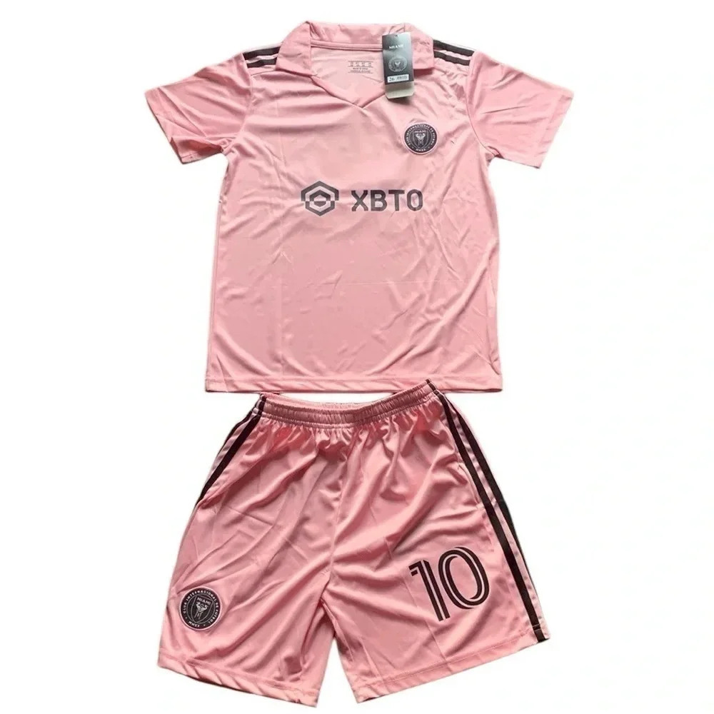 L Messi Inter Miami CF Pink Home Jersey & Shorts Set 2024/25 Youth Size XL New - Picture 2 of 8